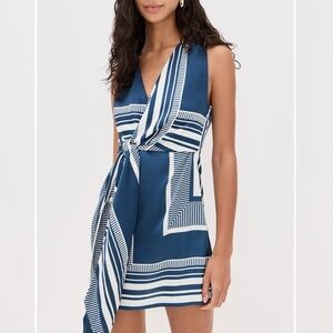 NEW Misa Sakina Satin Mini Dress in Linear Geo Size XS